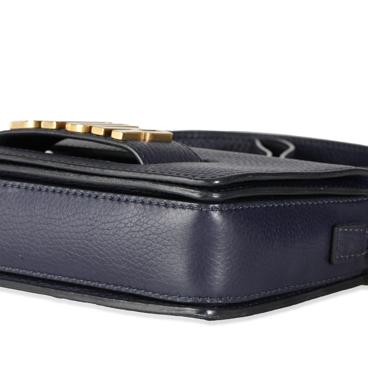 Navy Blue Grained Calfskin Medium Dio(r)evolution Flap Bag