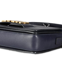 Navy Blue Grained Calfskin Medium Dio(r)evolution Flap Bag