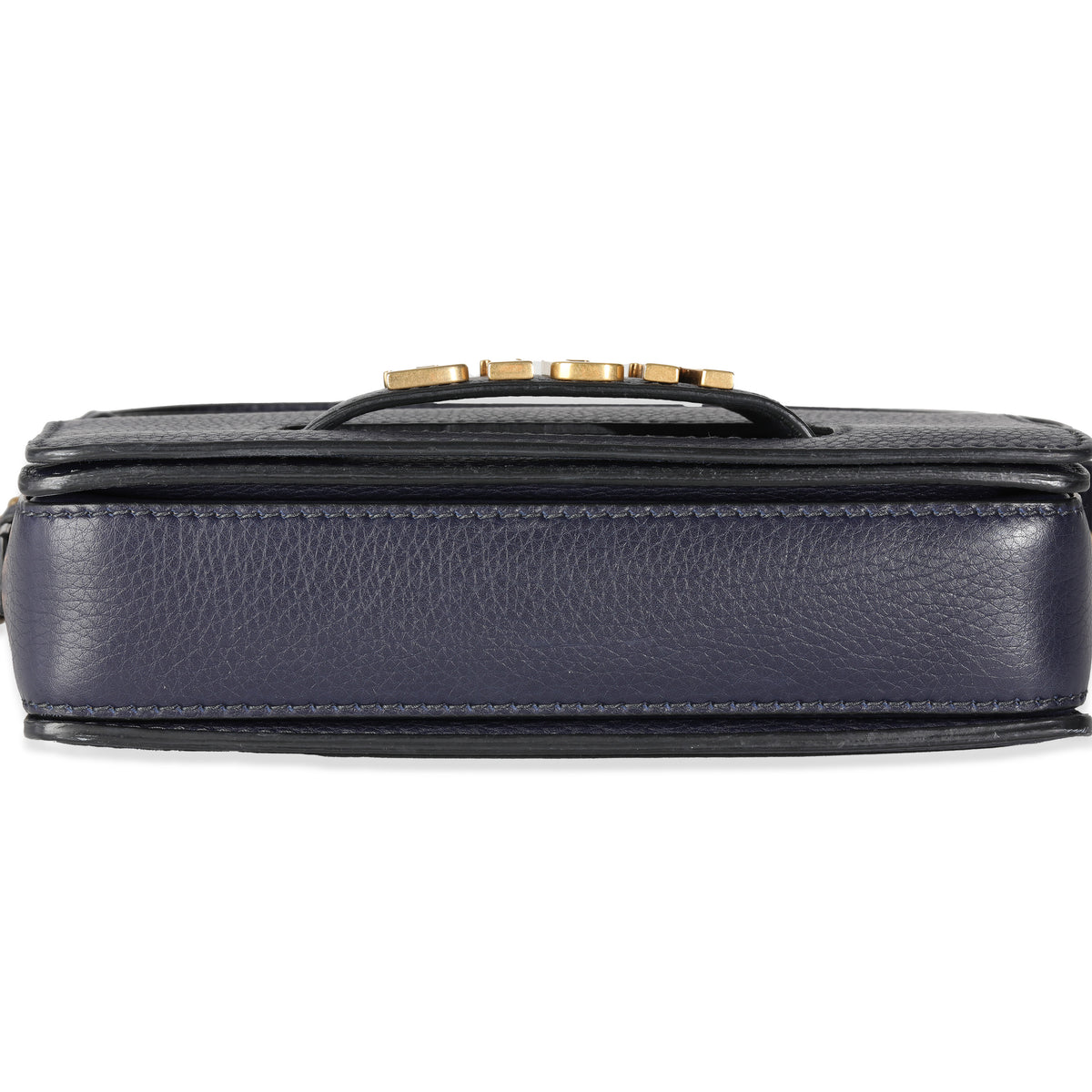 Navy Blue Grained Calfskin Medium Dio(r)evolution Flap Bag