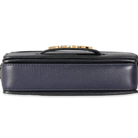Navy Blue Grained Calfskin Medium Dio(r)evolution Flap Bag