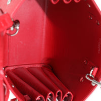 Red Calfskin Crocodile Embossed Nano Sac De Jour