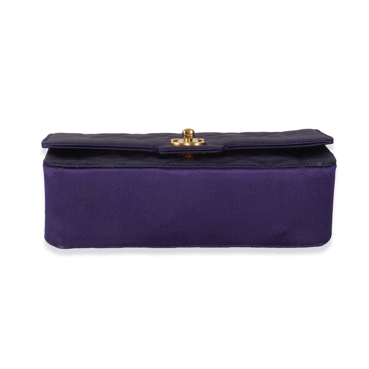 Vintage Purple Quilted Satin Mini Diana Bijoux Chain Flap Bag