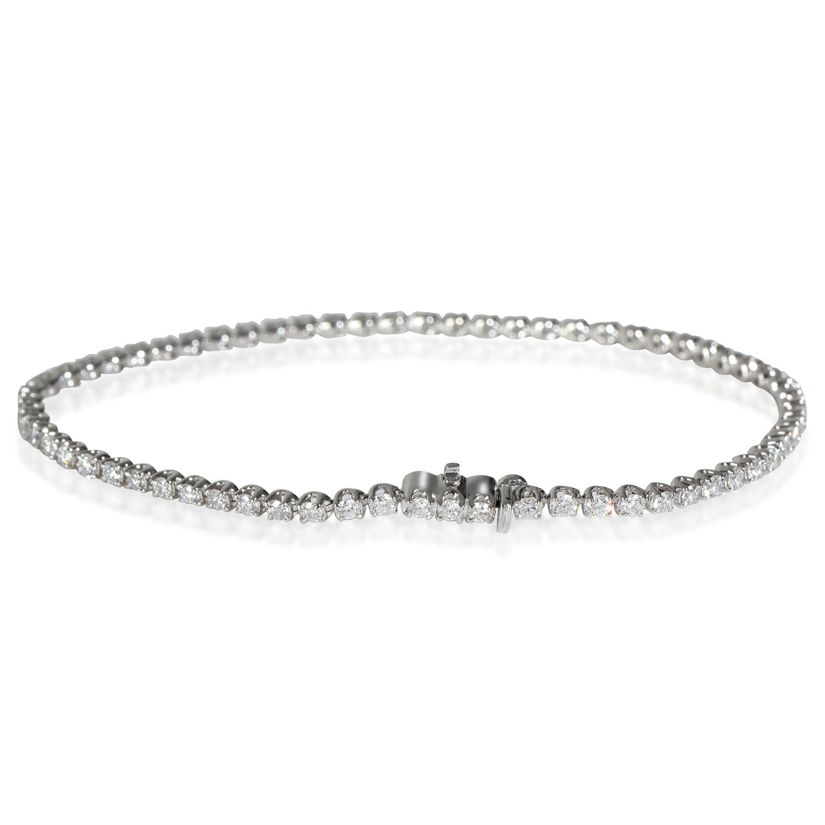 Lab-Grown Shared Prong Diamond Tennis Bracelet in 14K White Gold 2 CTW