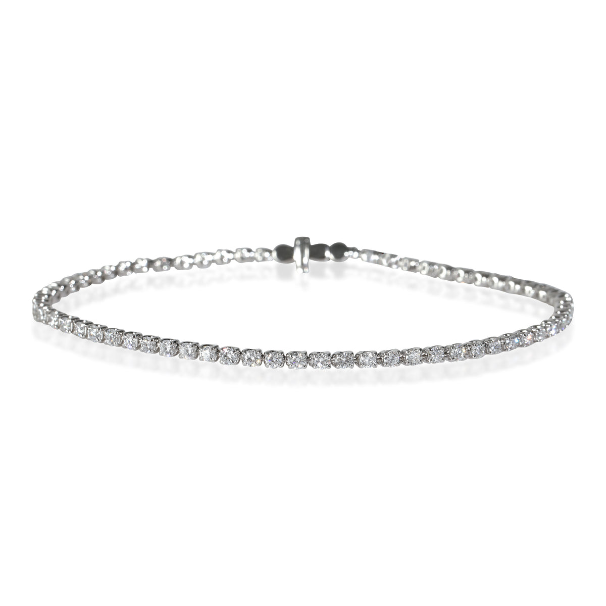 Lab-Grown Shared Prong Diamond Tennis Bracelet in 14K White Gold 2 CTW