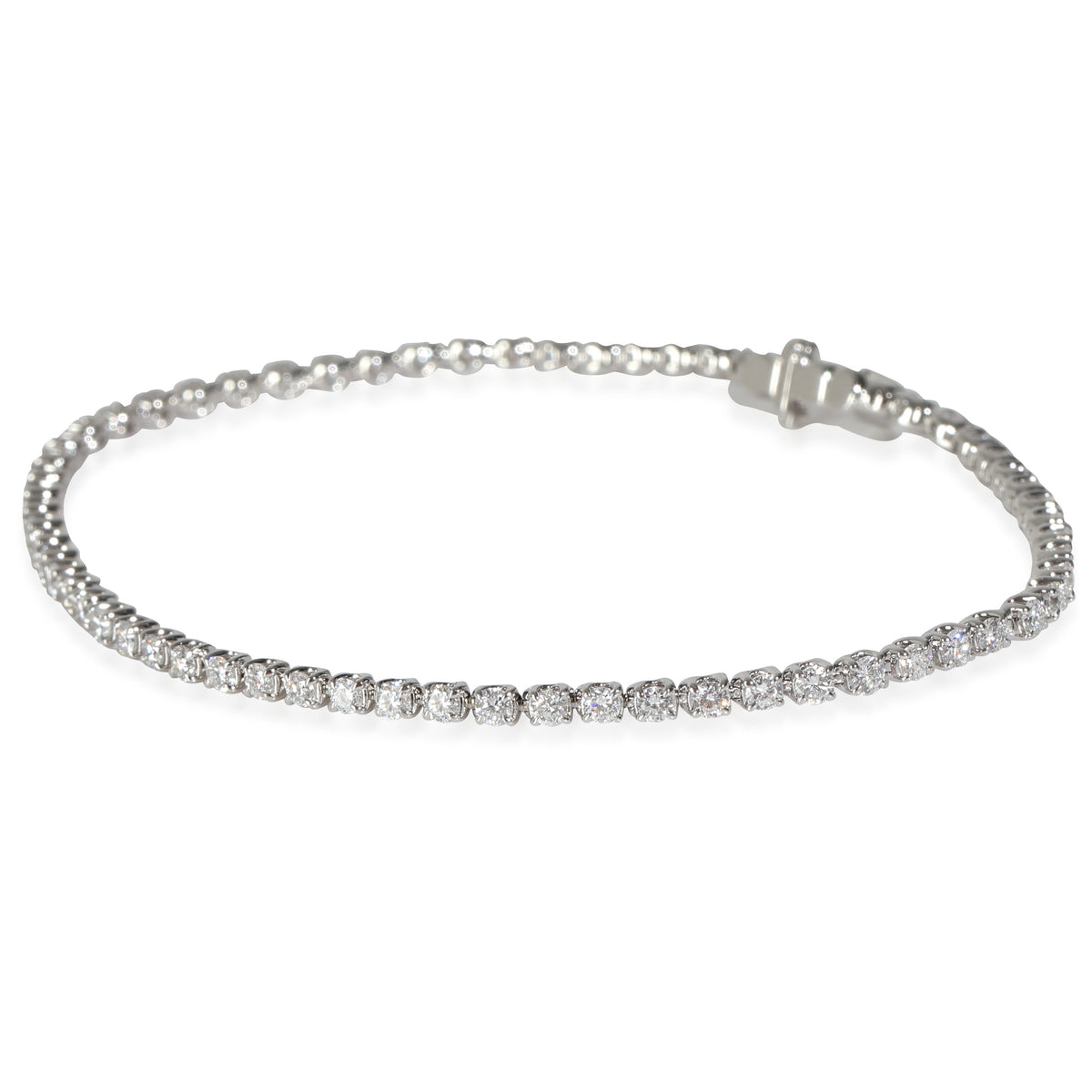 Lab-Grown Shared Prong Diamond Tennis Bracelet in 14K White Gold 2 CTW