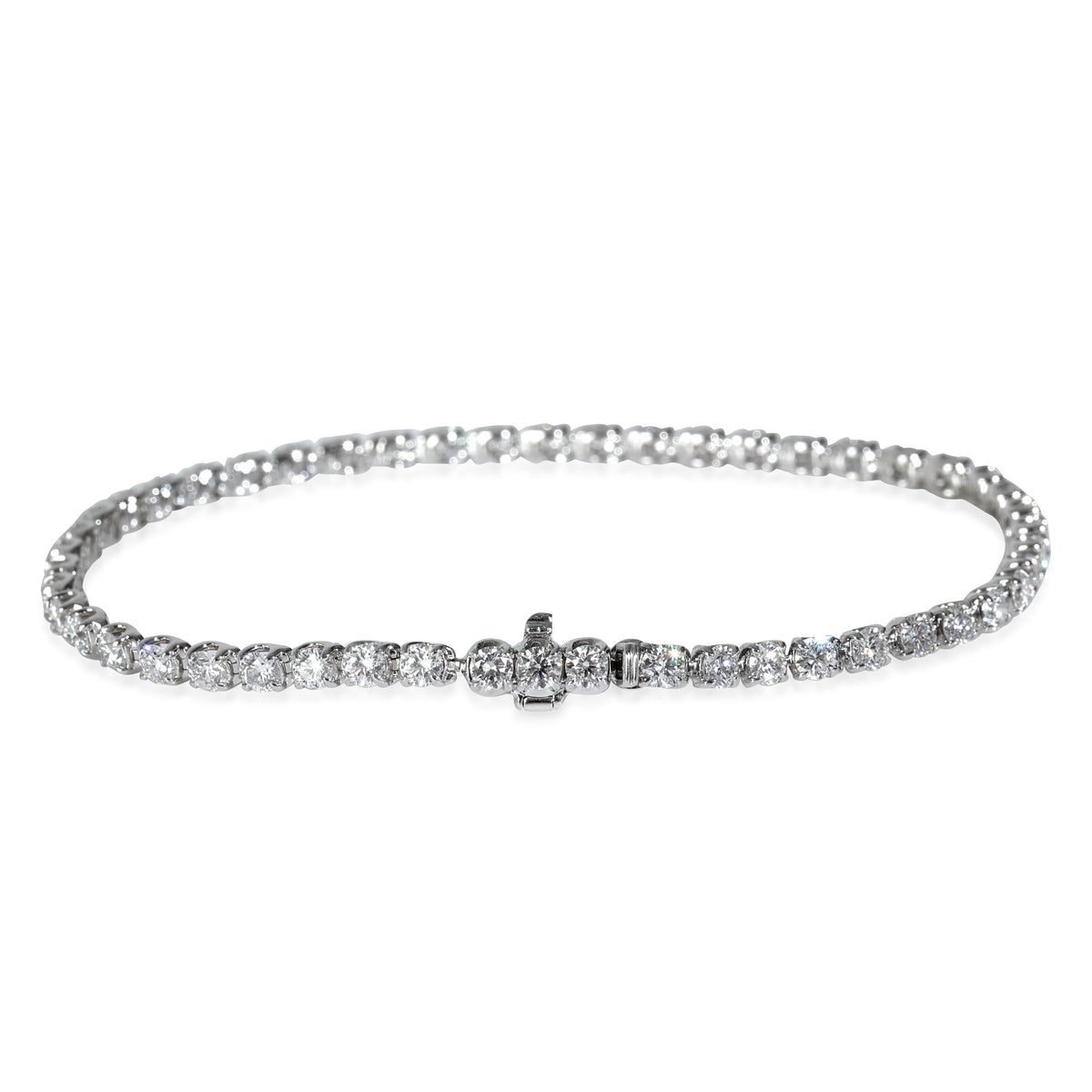 Lab-Grown Shared Prong Diamond Tennis Bracelet in 14K White Gold 4 CTW