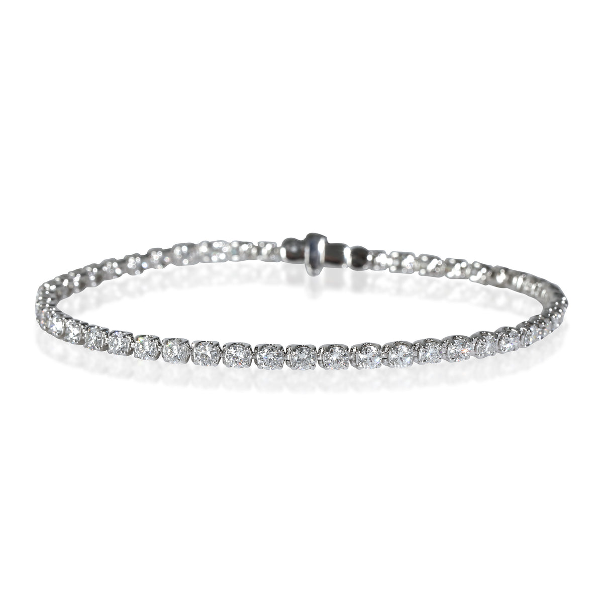 Lab-Grown Shared Prong Diamond Tennis Bracelet in 14K White Gold 4 CTW