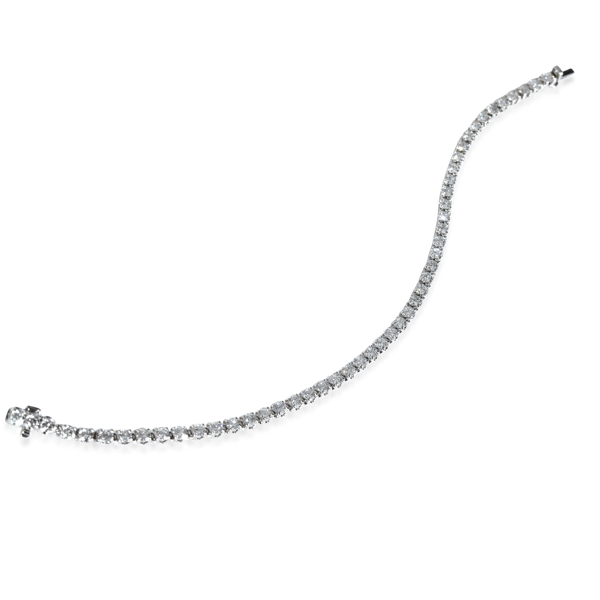 Lab-Grown Shared Prong Diamond Tennis Bracelet in 14K White Gold 4 CTW