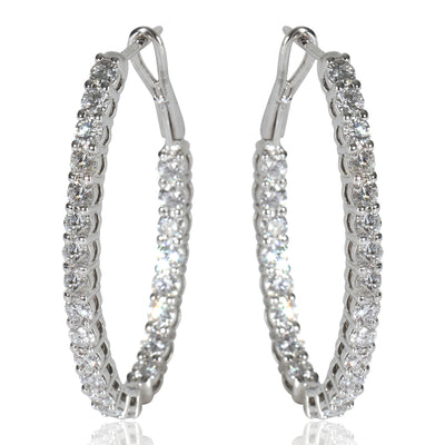 Lab-Grown Oval Diamond Earrings in 14K White Gold 3.01 CTW