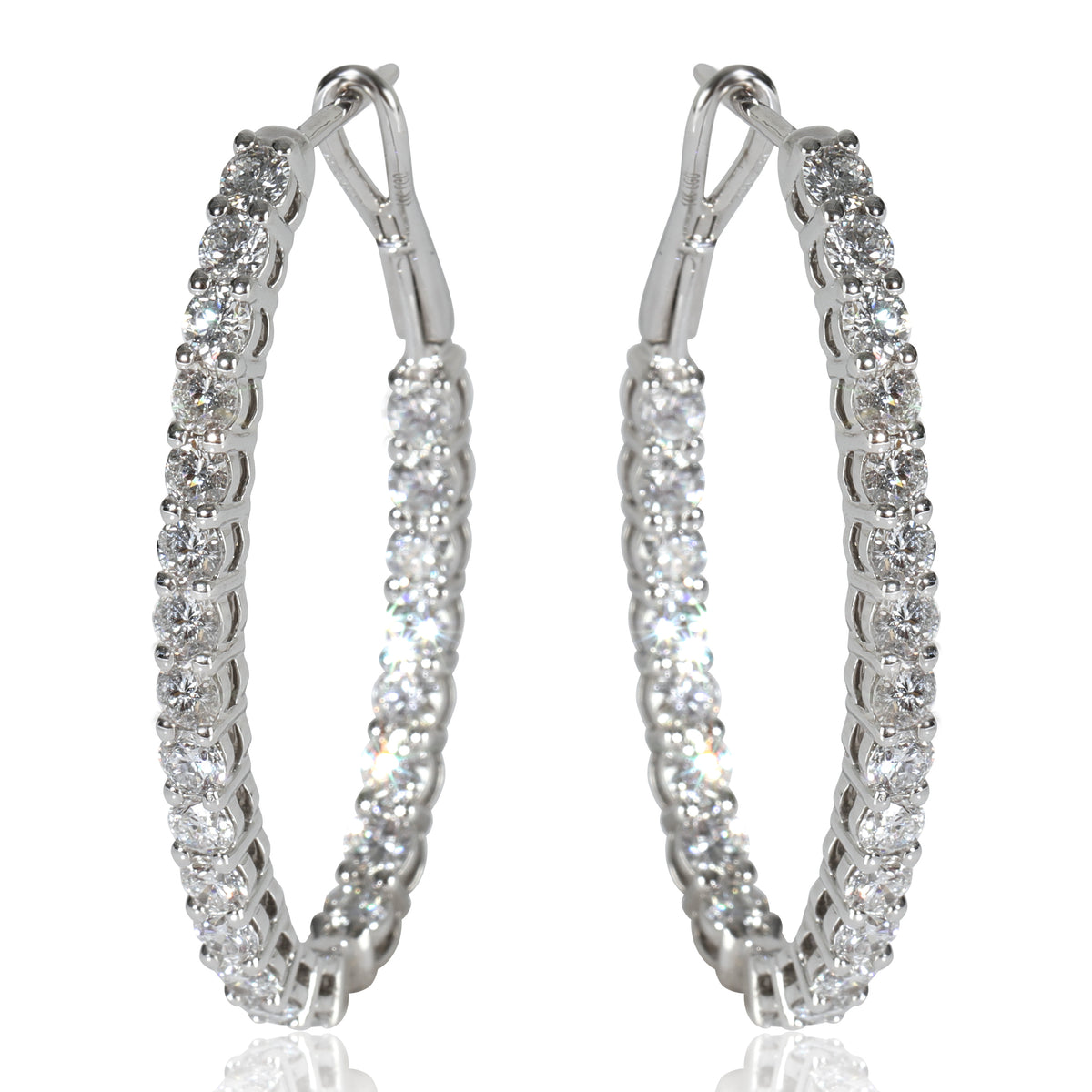 Lab-Grown Oval Diamond Earrings in 14K White Gold 3.01 CTW