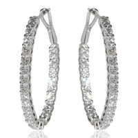 Lab-Grown Oval Diamond Earrings in 14K White Gold 3.01 CTW