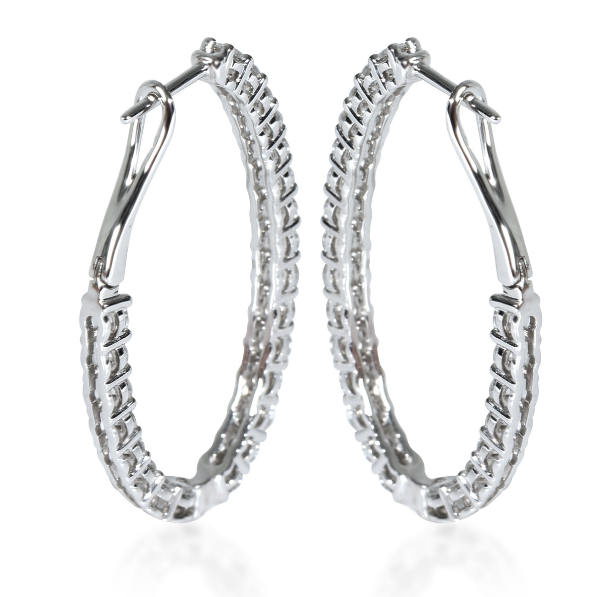 Lab-Grown Oval Diamond Earrings in 14K White Gold 3.01 CTW