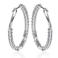 Lab-Grown Oval Diamond Earrings in 14K White Gold 3.01 CTW