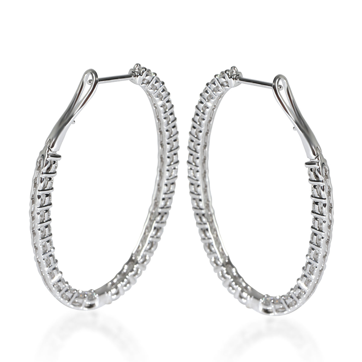 Lab-Grown Oval Diamond Earrings in 14K White Gold 3.93 CTW