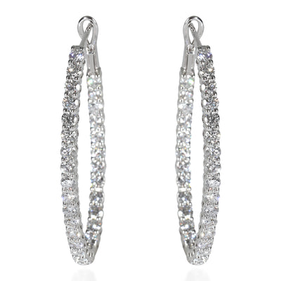 Lab-Grown Oval Diamond Earrings in 14K White Gold 3.93 CTW