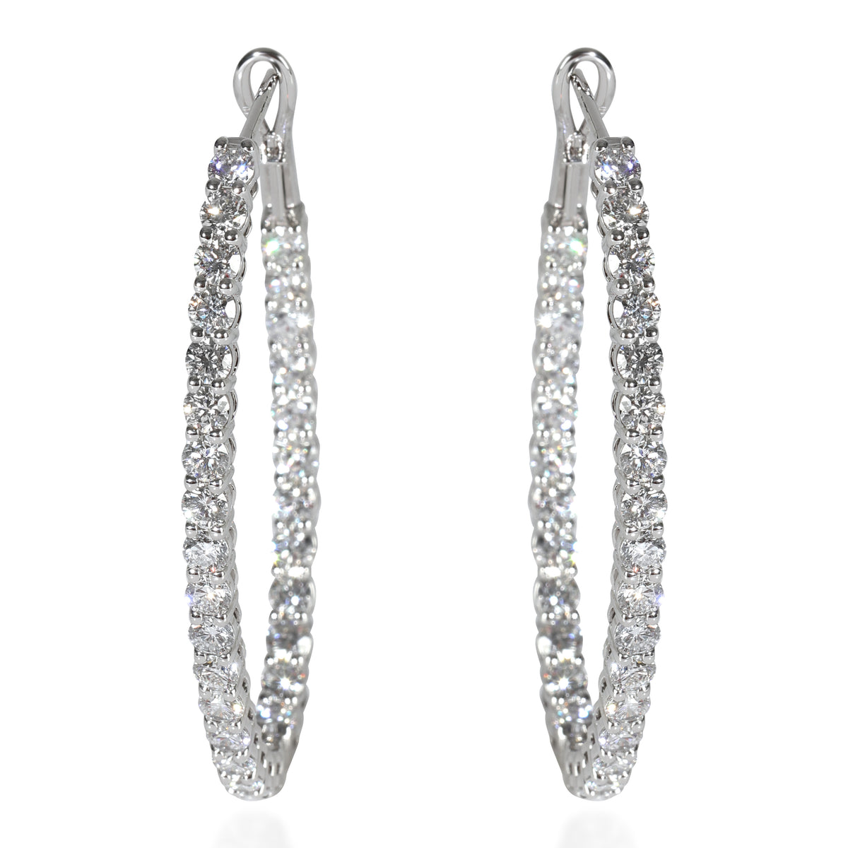 Lab-Grown Oval Diamond Earrings in 14K White Gold 3.93 CTW