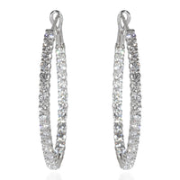 Lab-Grown Oval Diamond Earrings in 14K White Gold 3.93 CTW
