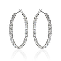 Lab-Grown Oval Diamond Earrings in 14K White Gold 3.93 CTW