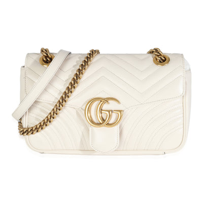White Matelasse Calfskin Small GG Marmont Bag