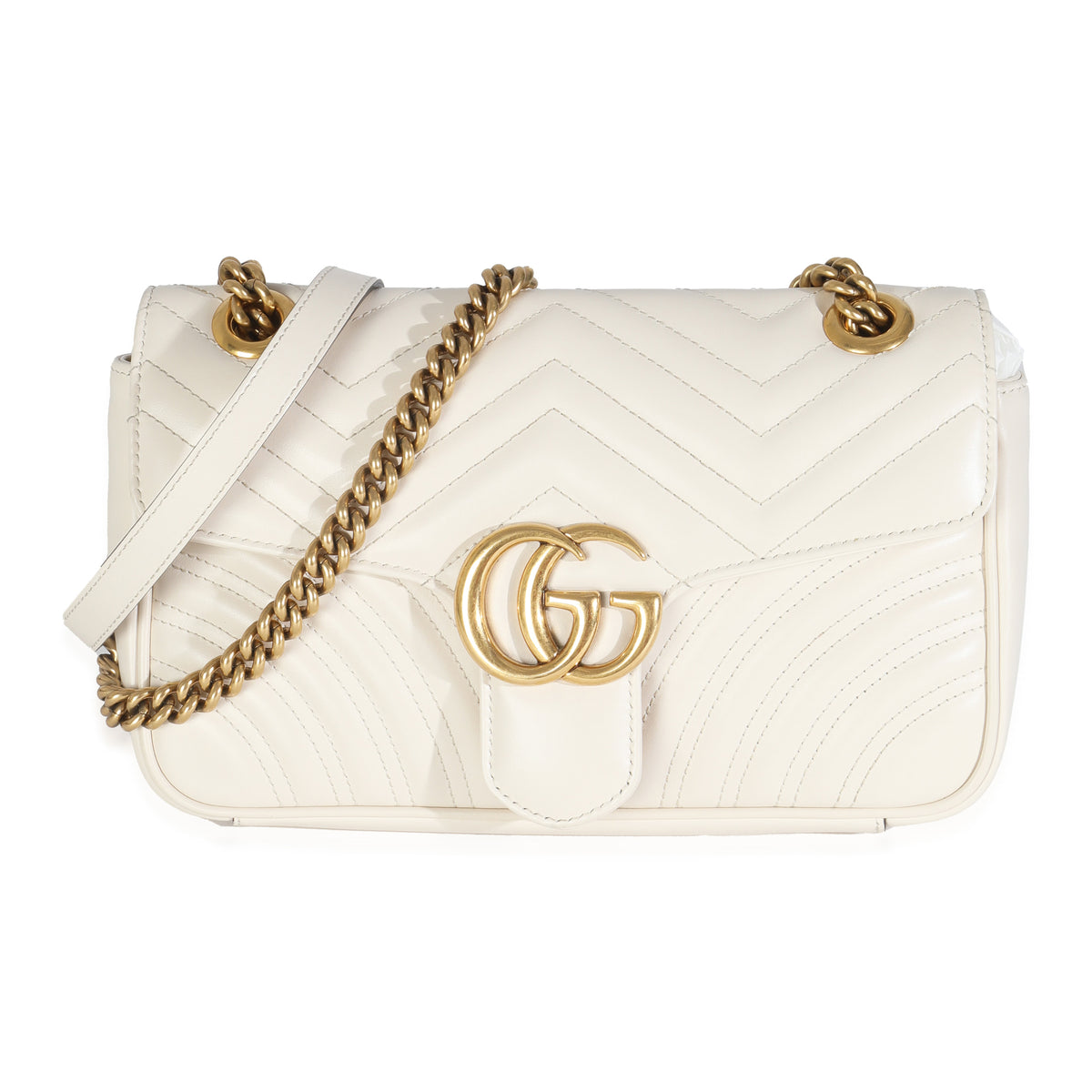 White Matelasse Calfskin Small GG Marmont Bag