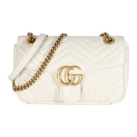 White Matelasse Calfskin Small GG Marmont Bag
