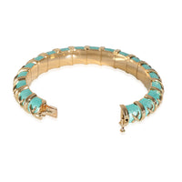 Schlumberger Croisillon Bracelet With Azure Blue Enamel, 18K Gold