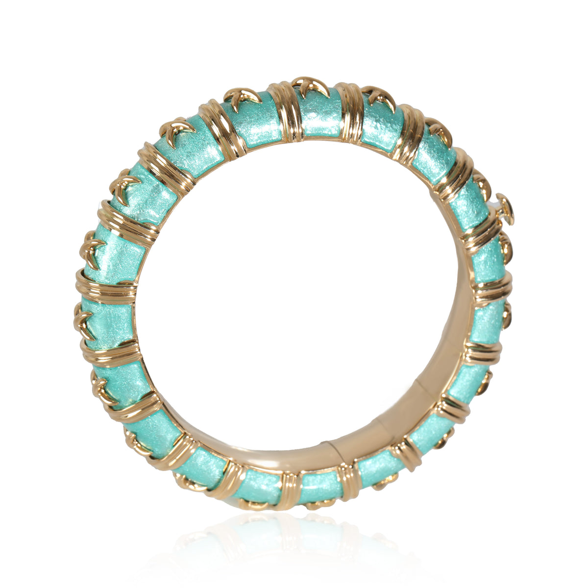 Schlumberger Croisillon Bracelet With Azure Blue Enamel, 18K Gold