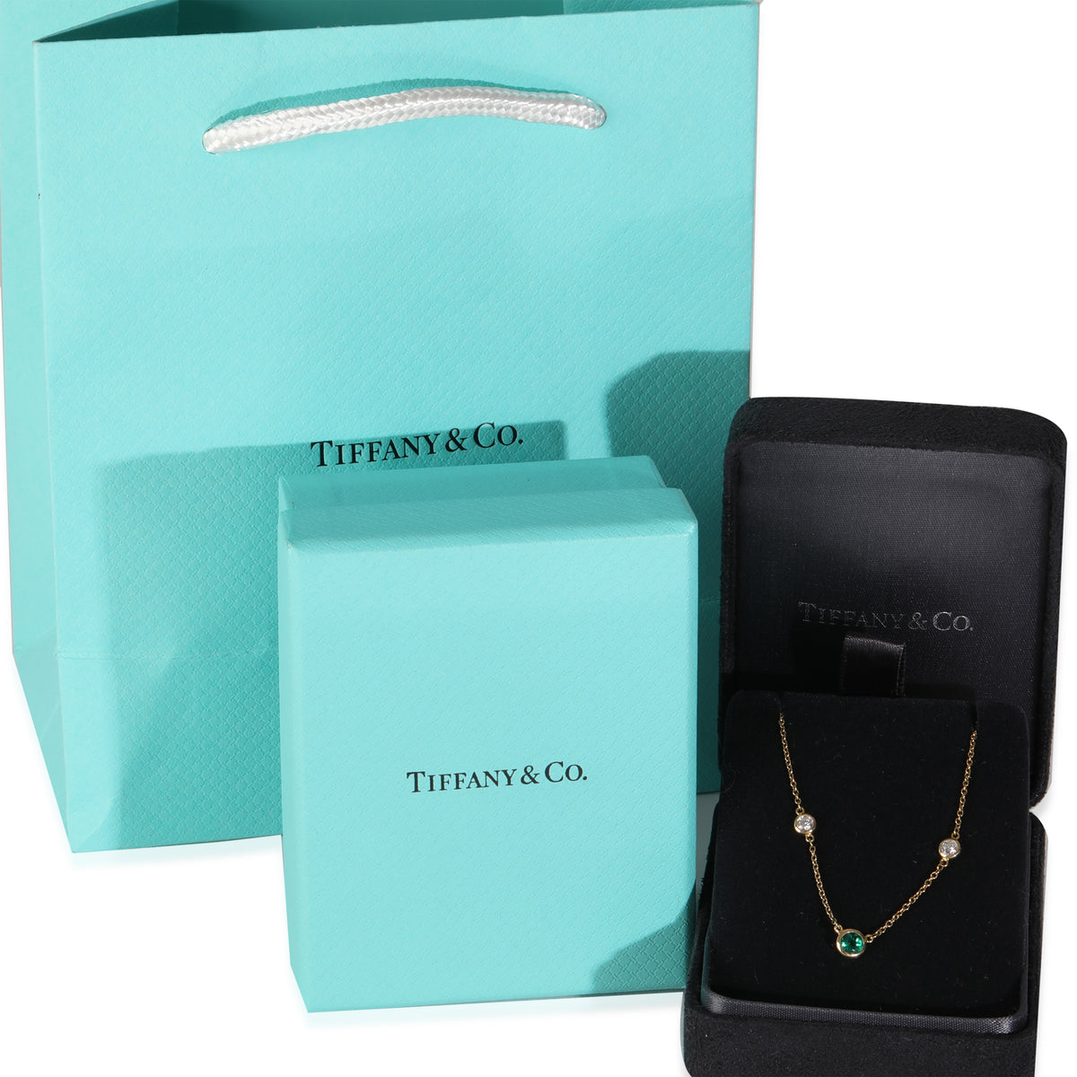 Yellow Gold Emerald & Diamond Color By The Yard Necklace