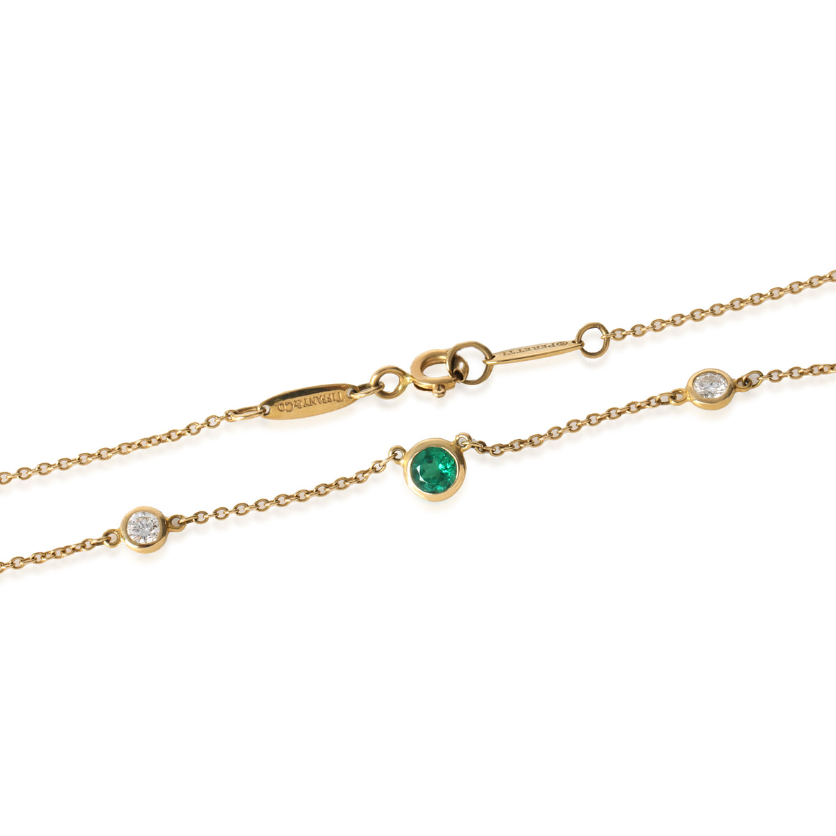 Yellow Gold Emerald & Diamond Color By The Yard Necklace