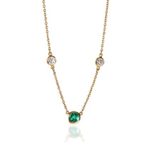 Yellow Gold Emerald & Diamond Color By The Yard Necklace