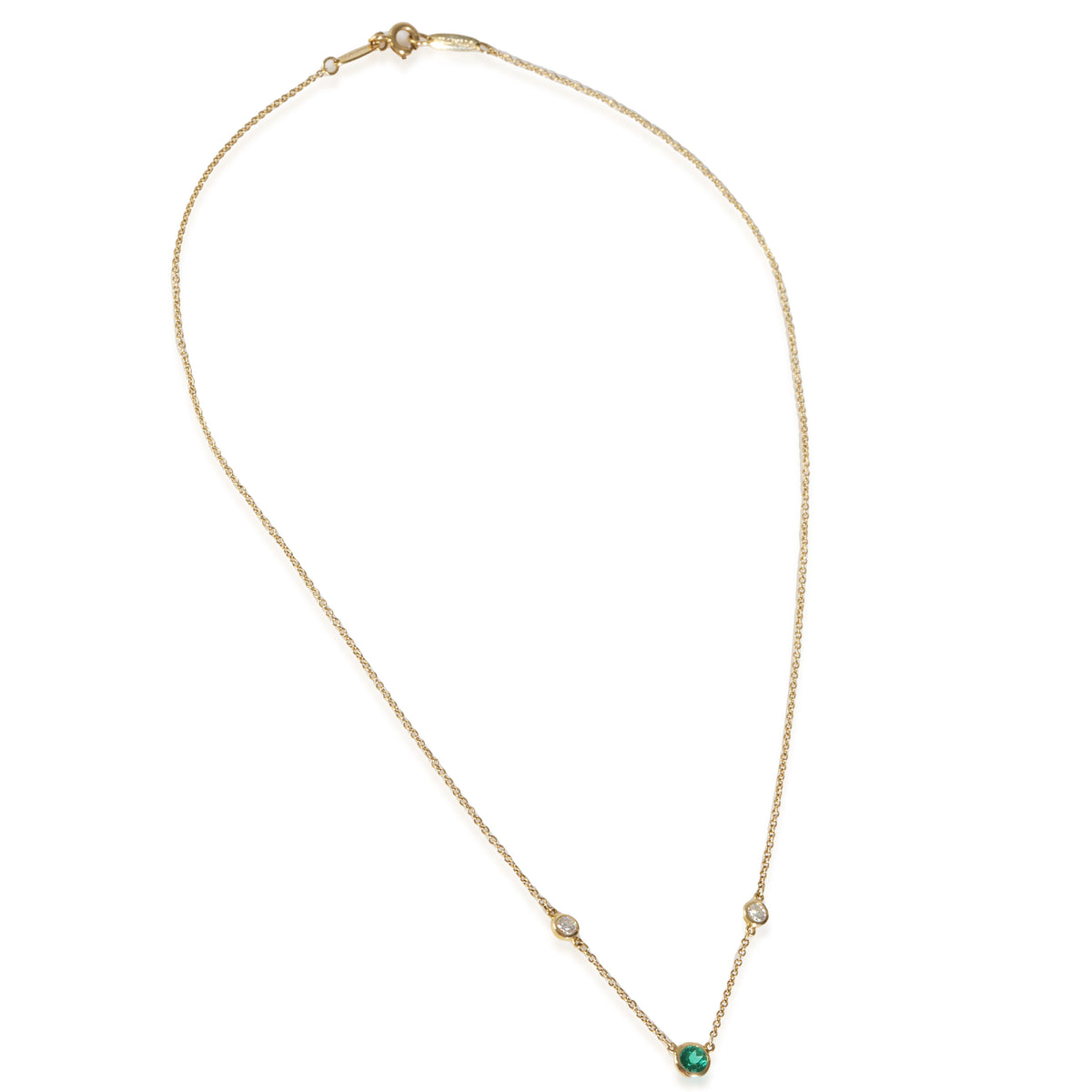 Yellow Gold Emerald & Diamond Color By The Yard Necklace