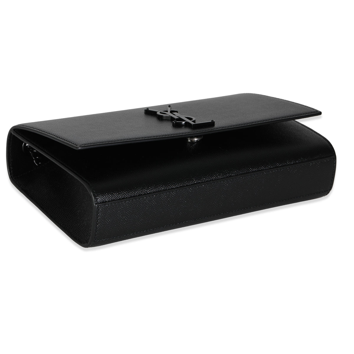 Black Grain De Poudre Medium Kate Chain Bag