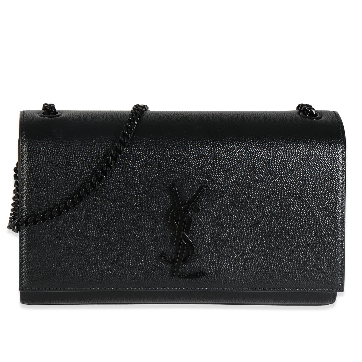 Black Grain De Poudre Medium Kate Chain Bag