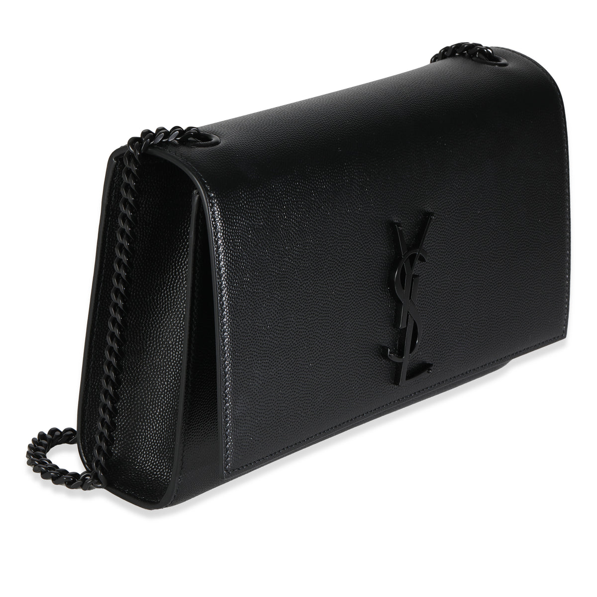 Black Grain De Poudre Medium Kate Chain Bag
