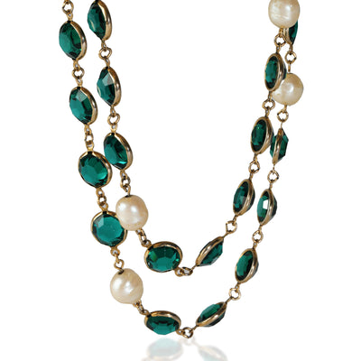 Gold-Plated Vintage 1981 Gripoix & Faux Pearl Necklace