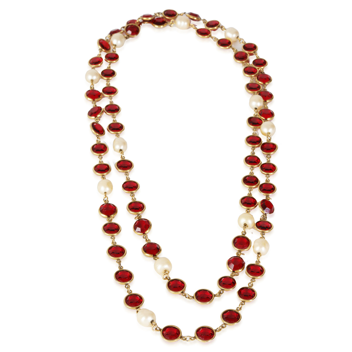 Gold-Plated Vintage 1981 Gripoix & Faux Pearl Necklace