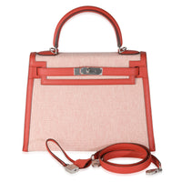 Ecru Brique Terre Battue Toile Quadrille Swift Sellier Kelly 28 PHW