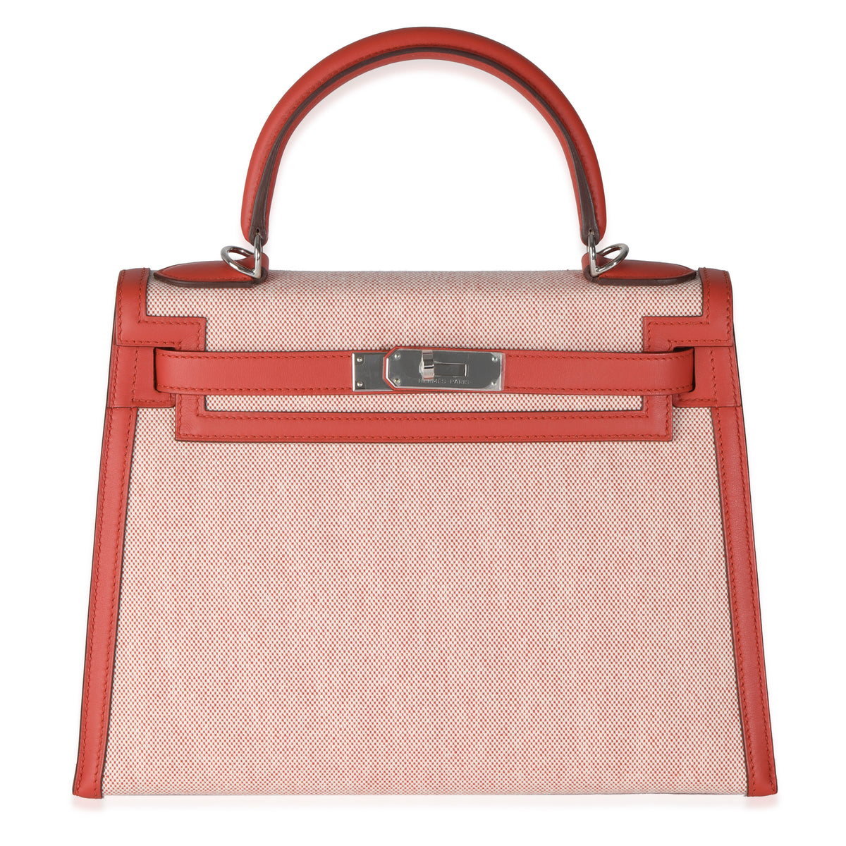 Ecru Brique Terre Battue Toile Quadrille Swift Sellier Kelly 28 PHW