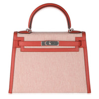 Ecru Brique Terre Battue Toile Quadrille Swift Sellier Kelly 28 PHW