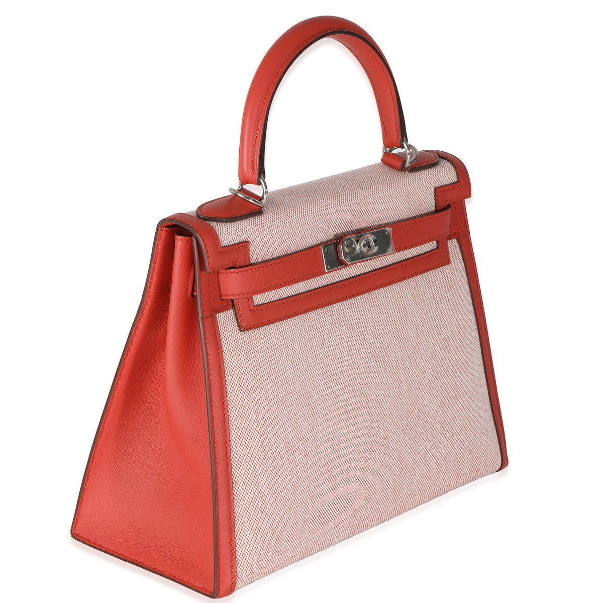 Ecru Brique Terre Battue Toile Quadrille Swift Sellier Kelly 28 PHW