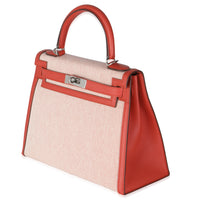 Ecru Brique Terre Battue Toile Quadrille Swift Sellier Kelly 28 PHW