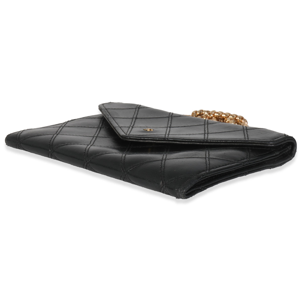 Vintage Black Quilted Lambskin Mini CC Clutch