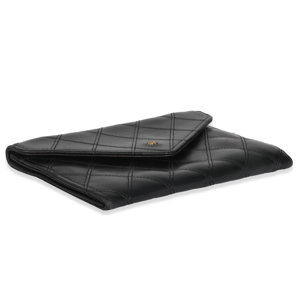Vintage Black Quilted Lambskin Mini CC Clutch