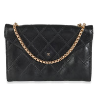 Vintage Black Quilted Lambskin Mini CC Clutch
