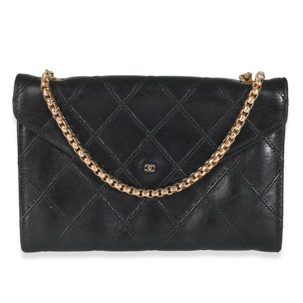 Vintage Black Quilted Lambskin Mini CC Clutch