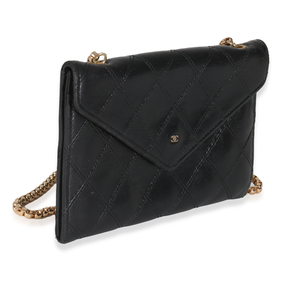 Vintage Black Quilted Lambskin Mini CC Clutch