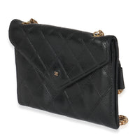 Vintage Black Quilted Lambskin Mini CC Clutch