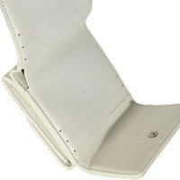 Ivory Quilted Caviar Multifold Wallet Handbag