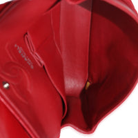 Red Quilted Caviar Medium Classic Double Flap Handbag