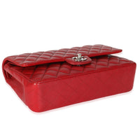 Red Quilted Caviar Medium Classic Double Flap Handbag